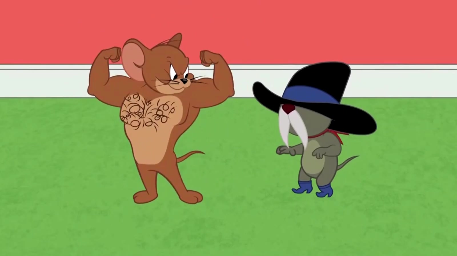 新猫和老鼠:杰瑞喝了德克萨斯辣酱,变身“肌肉鼠”