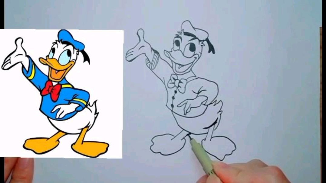 动画片里唐老鸭的画法,边看变化,超简单,一学就会,一看就会
