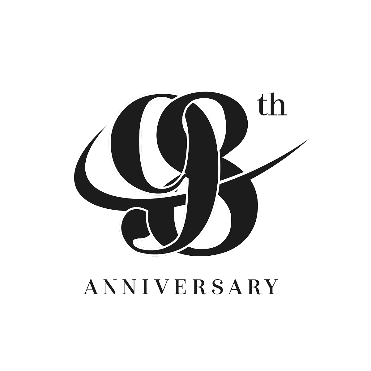 98 anniversary celebration simple monogram design. pictogram vec