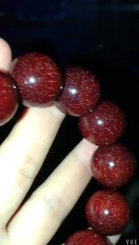 小叶紫檀2.0鸡血红爆满金星星手串 收藏价值高
