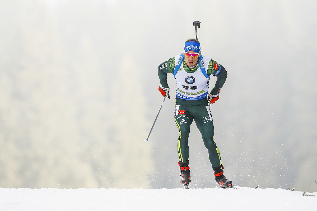 pokljuka, slovenia - december 6: simon schempp of germany in act