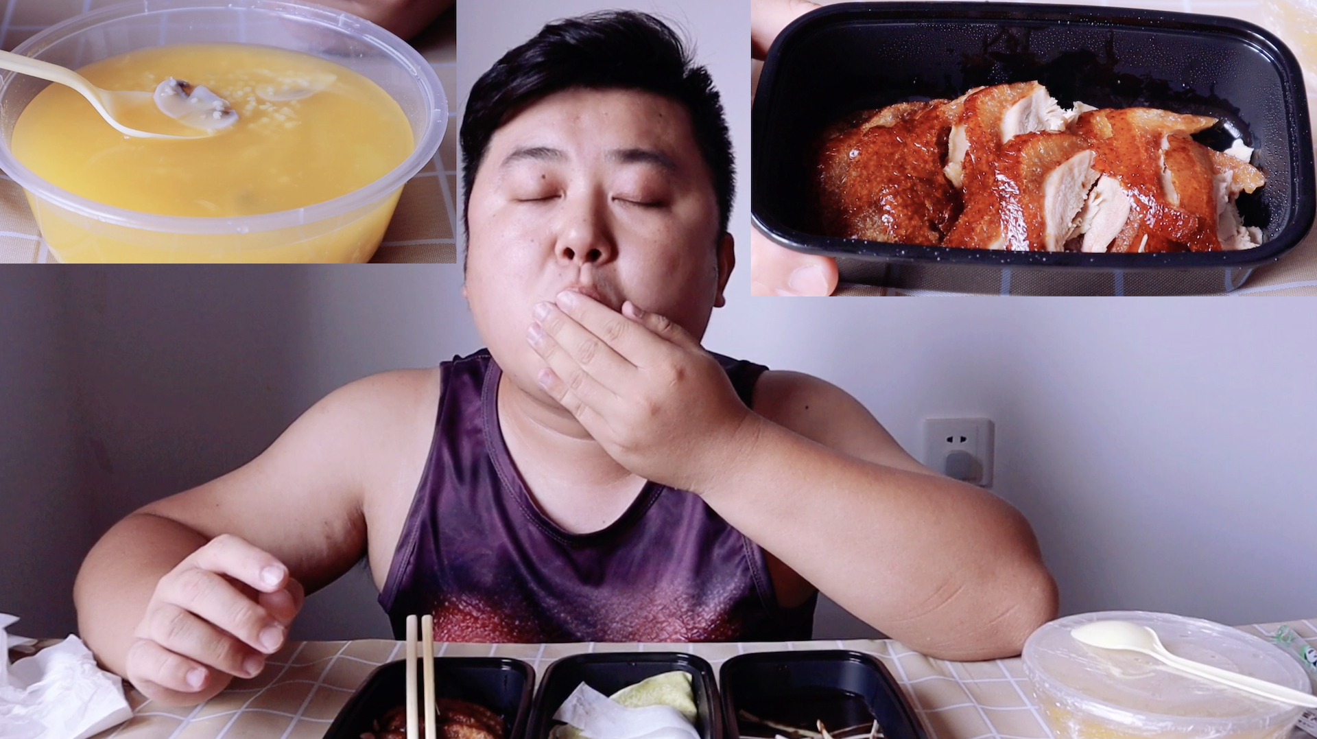 40元的烤鸭单人套餐,配上卷饼1口1个,还有5元1份的鸭汤小米粥!