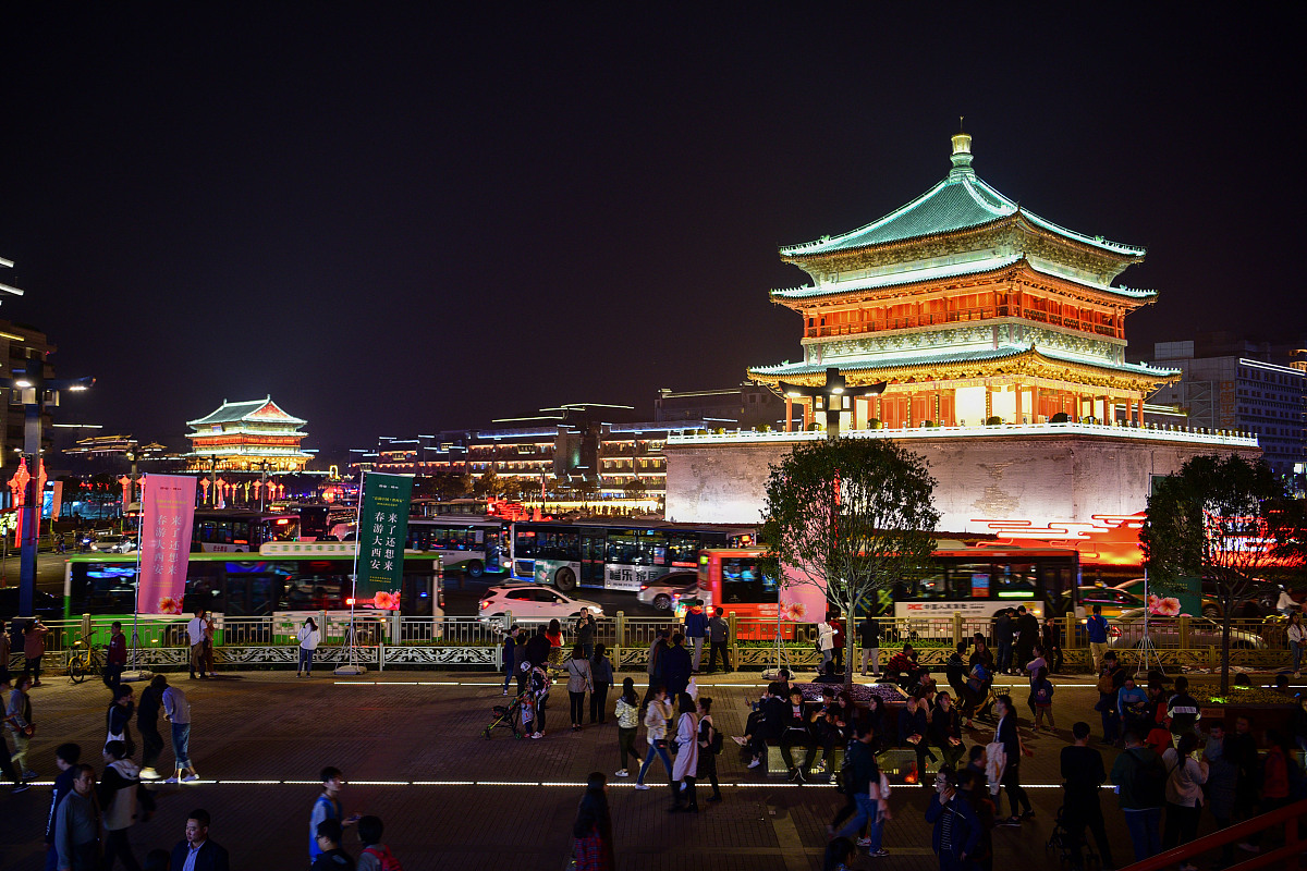 ***_***2018年3月24日,西安,熄灯前的钟鼓楼