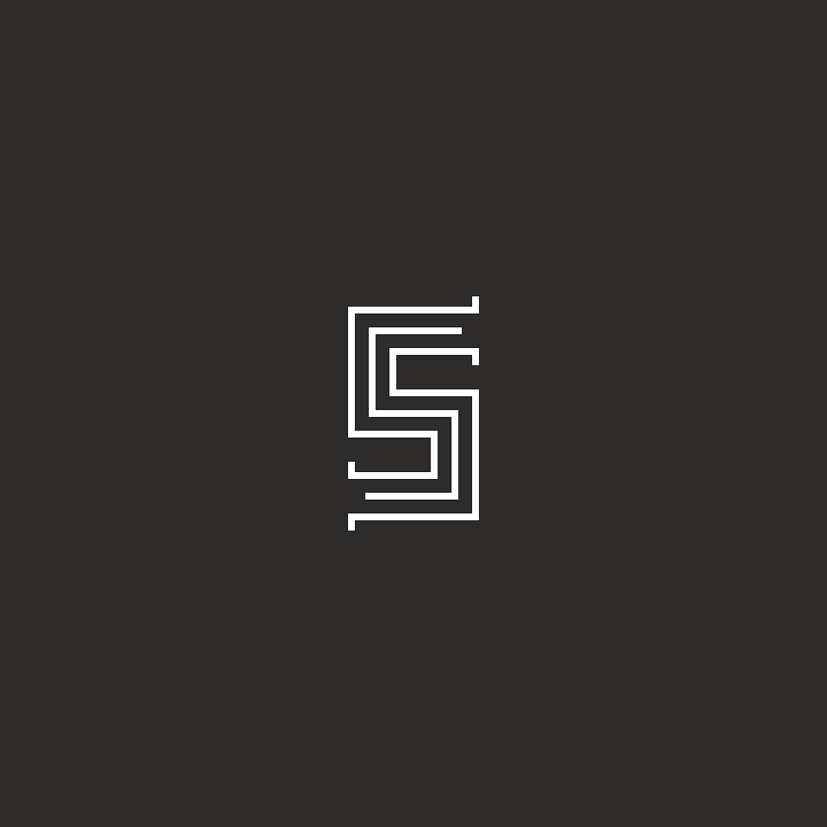 icon s letter medieval monogram symbol. vintage minimal black an