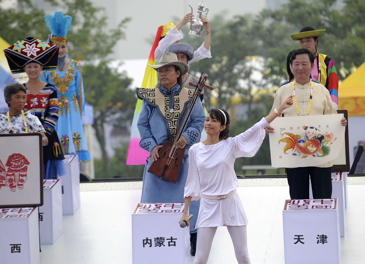 2008年8月9日,北京,《中国故事》大型文化展示活动在奥林匹克中心区正