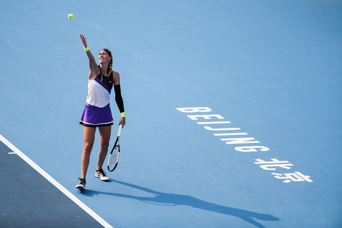 2019年10月1日,北京,2019中国网球公开赛女单次轮赛况.petra kvitova