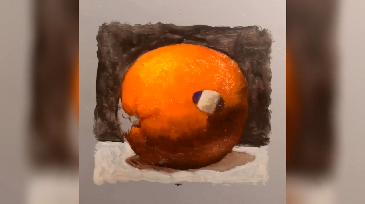 油画单个静物塑造:写实橘子该怎么画