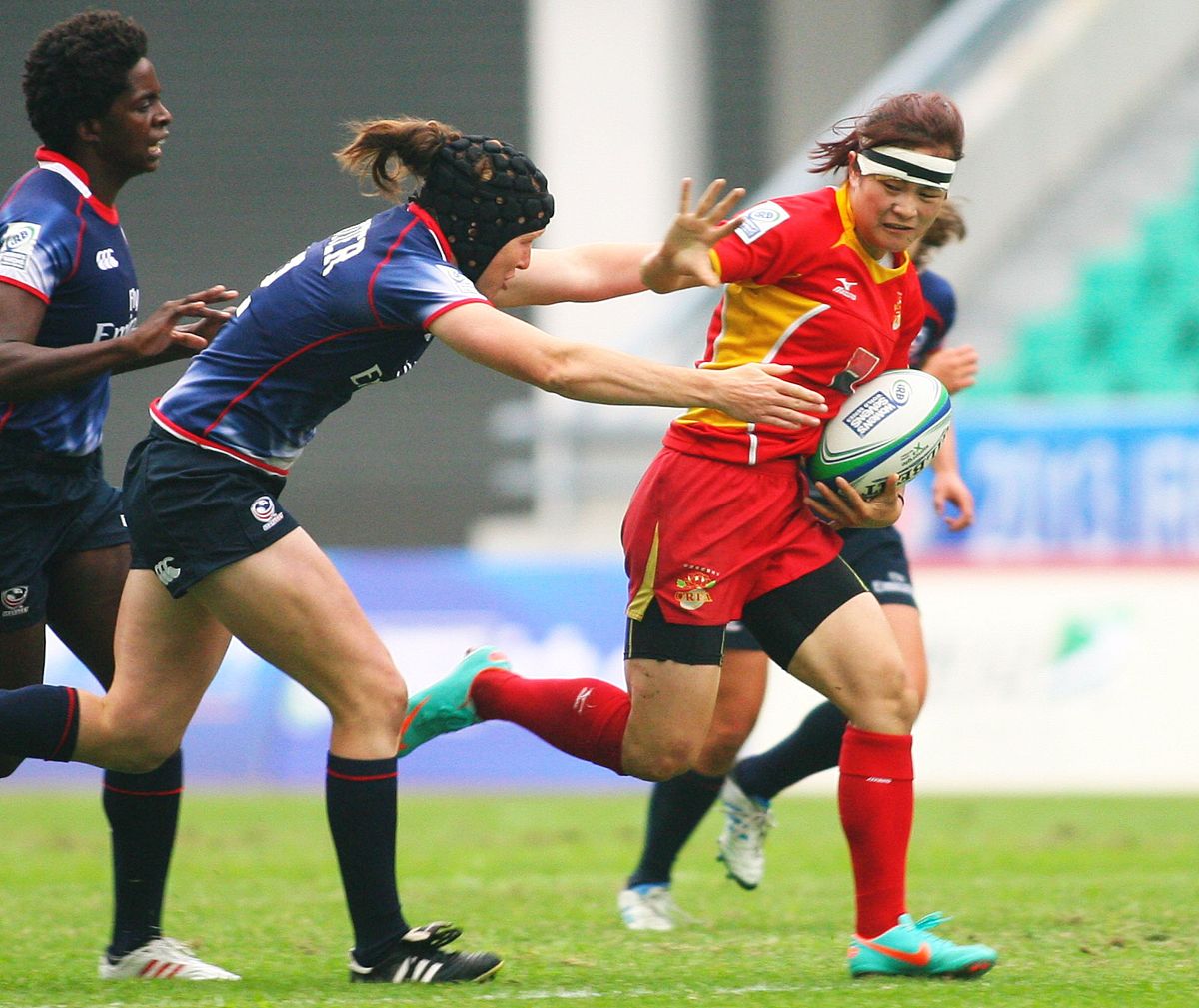 2013年3月30日,广州,2013<strong>世界</strong>女子七人制橄榄球赛,中国12-21美国.