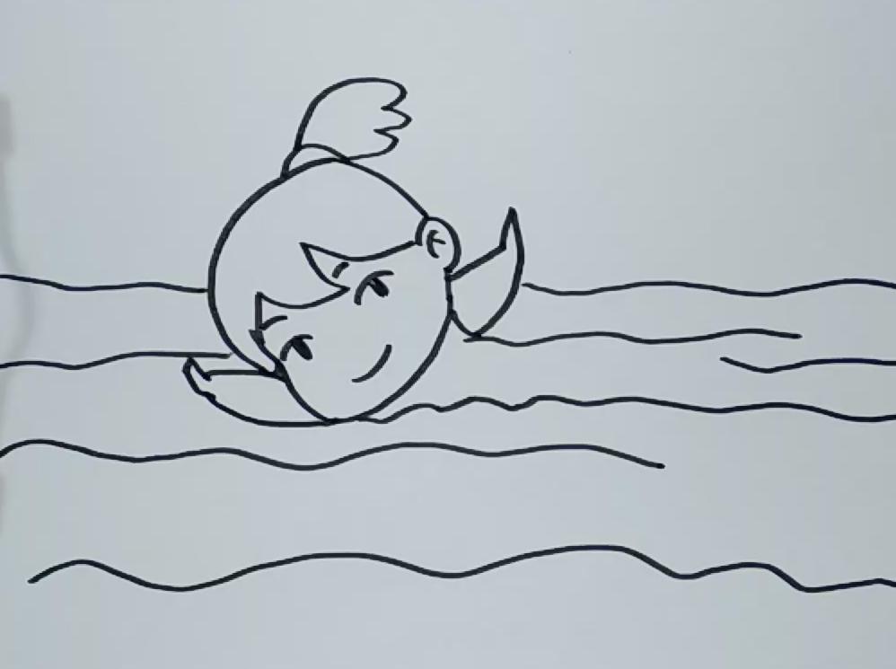 简笔画游泳 简单好学