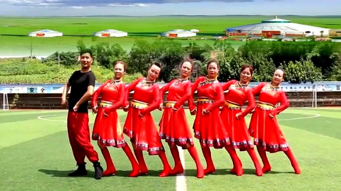 凤凰六哥广场舞《草原之上》原创欢快蒙古舞教学