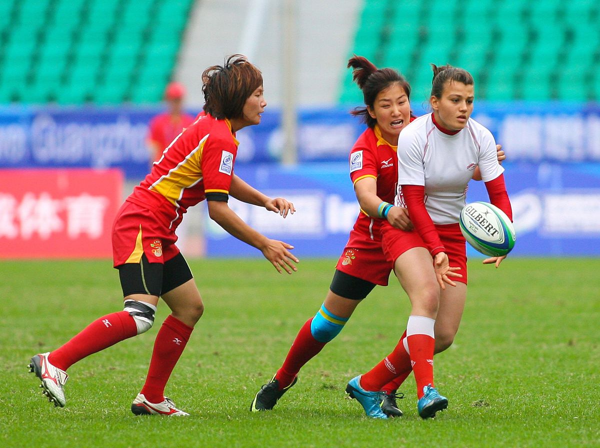 2013年3月31日,广州,2013世界女子七人制橄榄球赛,中国53-0突尼斯.***
