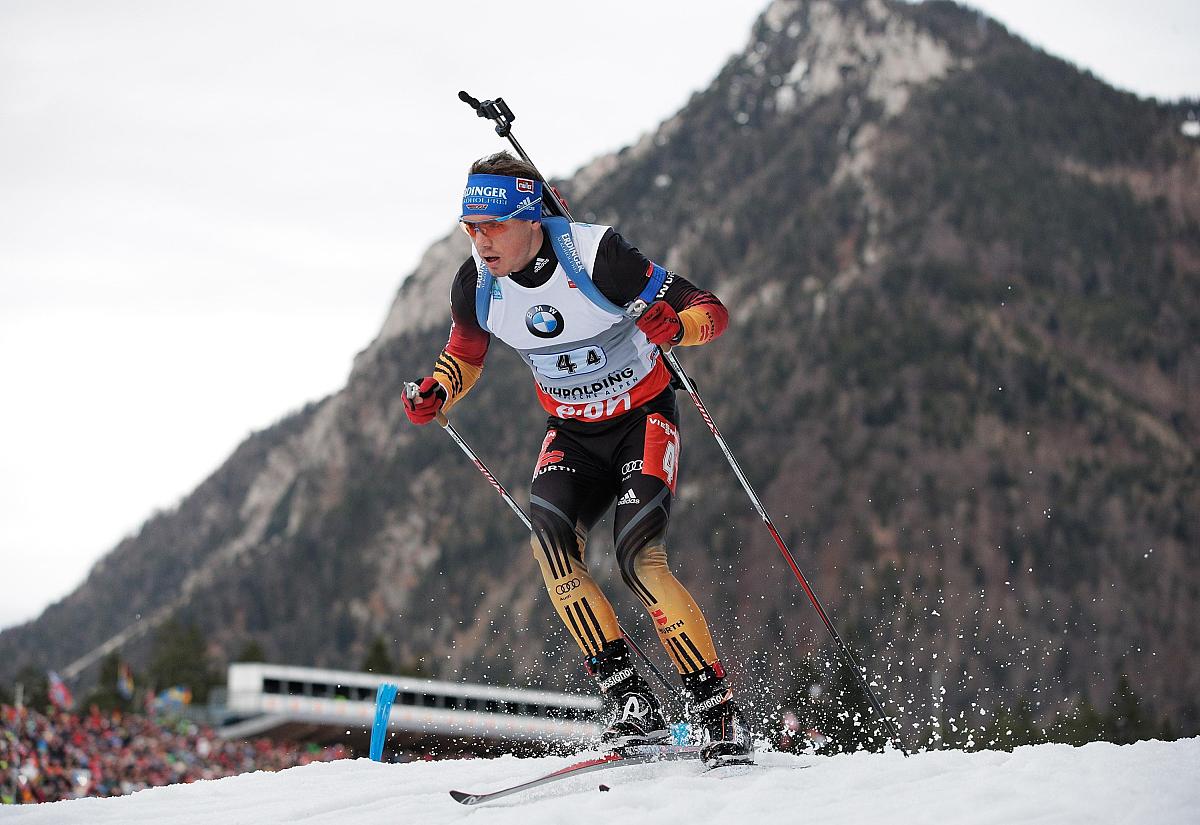 ruhpolding, germany - january 09:  simon schempp of germany in a