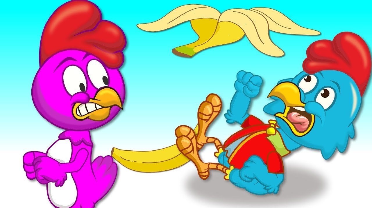 儿童卡通片:小鸡乱扔香蕉皮遭到了报应