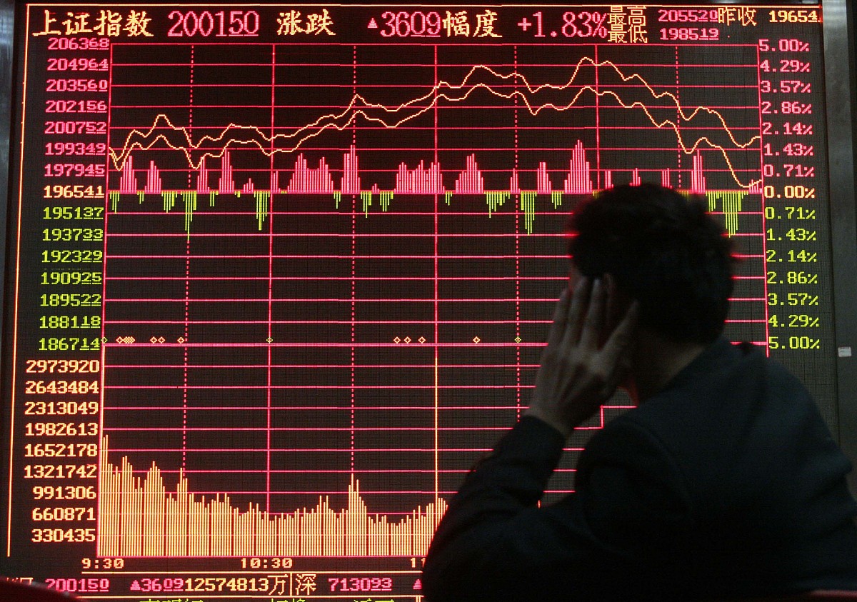 2008年12月4日,武汉某证券交易,股民在关注大盘走势.+++_+++股市,炒股
