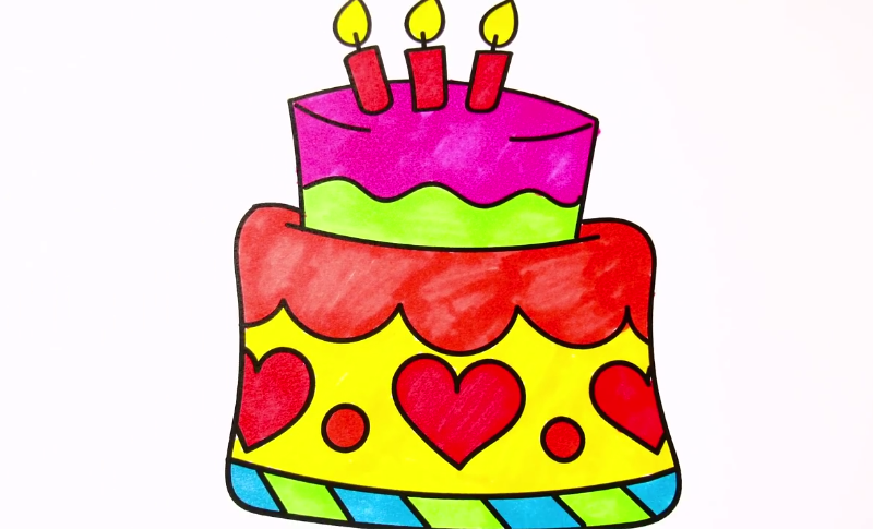 生日蛋糕简笔画儿歌