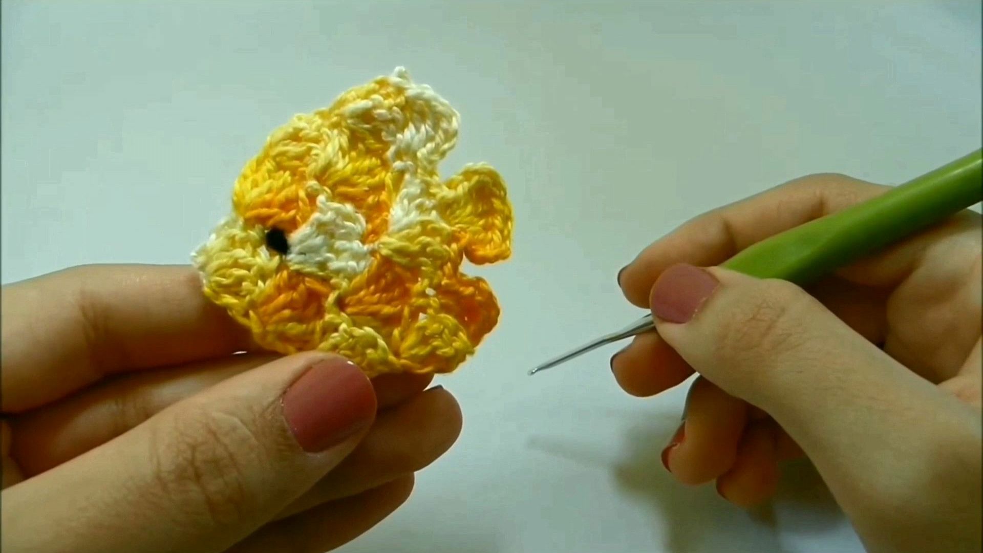 钩针编织花样教程,可爱的钩针小鱼,教你从零开始学钩针