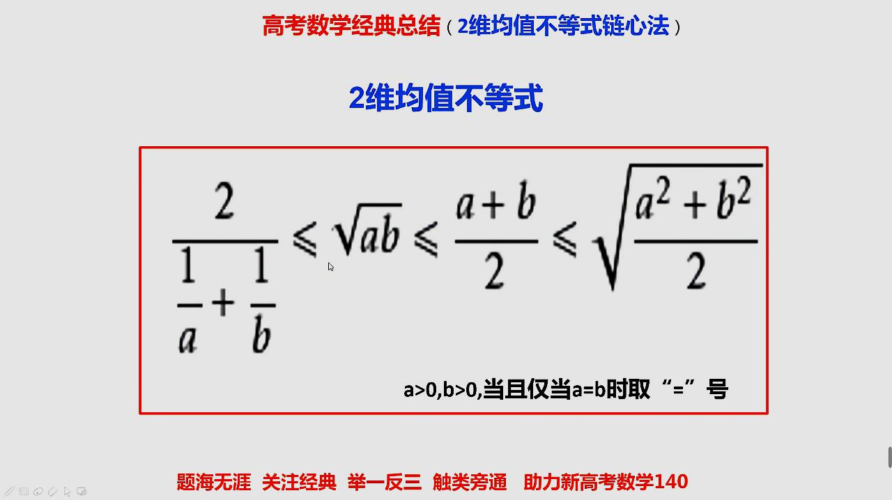 [图]高中数学经典拓展——均值不等式链心法大全+助力数学高考140