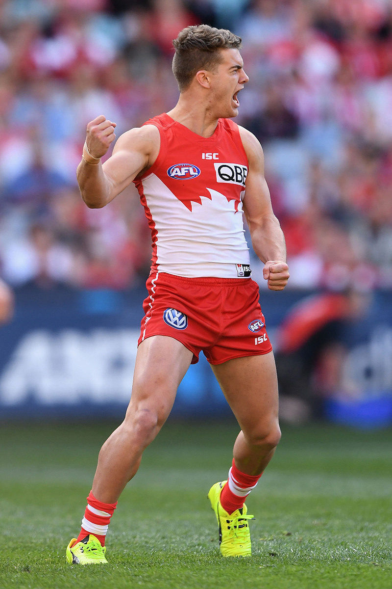 sydney, australia - september 10:  tom papley of the swans celeb