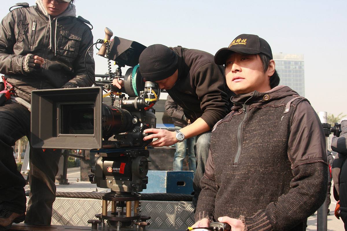2009年11月4日,北京,电影《无人驾驶》探班暨媒体见面会.***_***导演