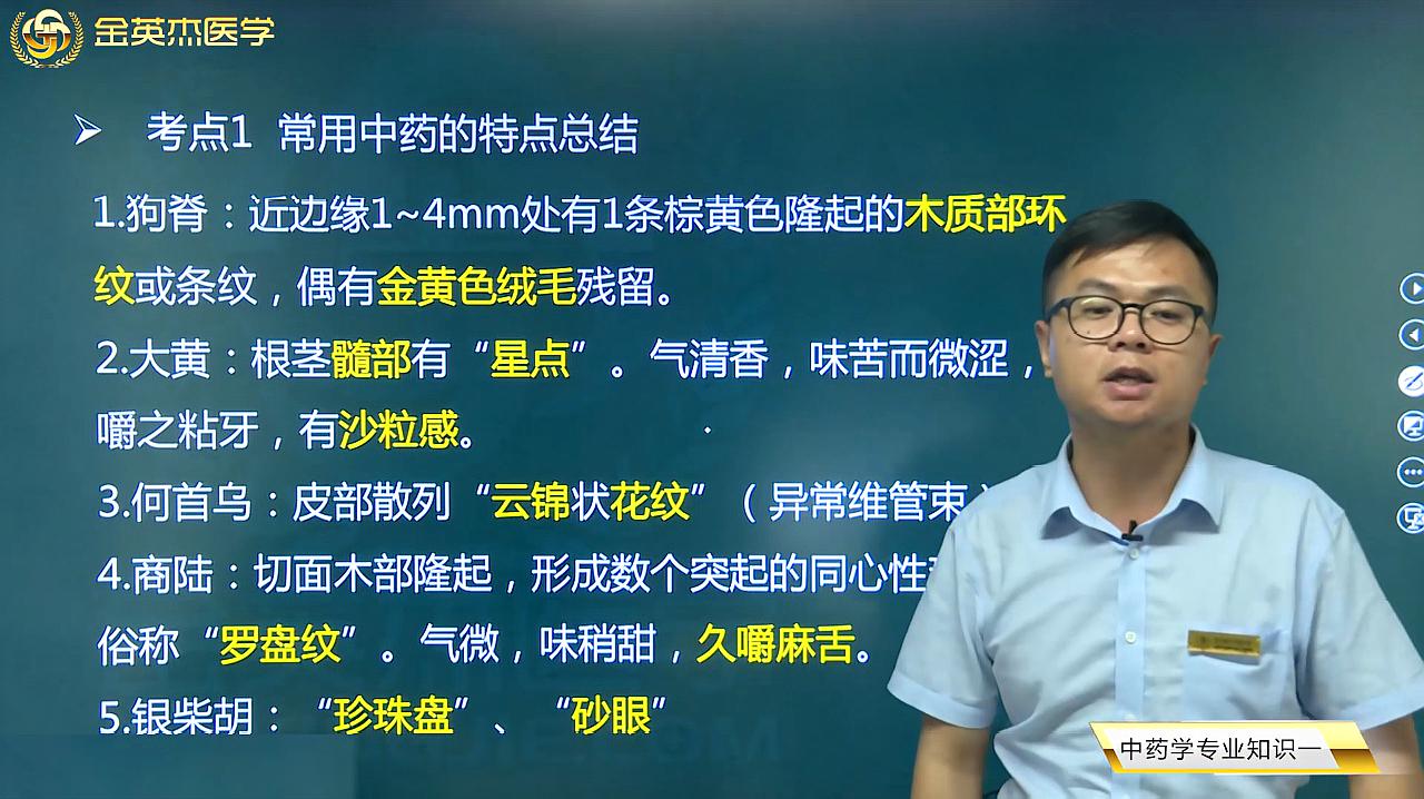 [图]中药学08常用中药的鉴别：常用中药的特点总结01黄连、甘草等等