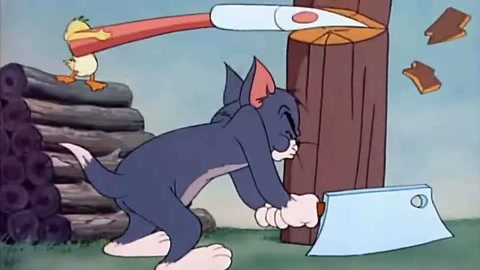 猫和老鼠:小鸭从汤姆手里逃出来,来到杰瑞的房间里求助杰瑞