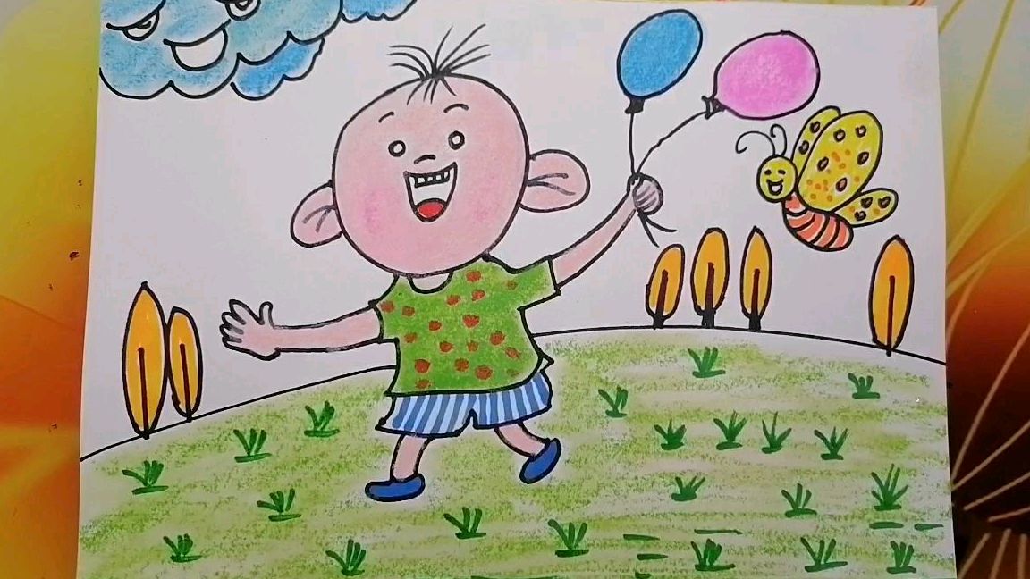 《大头娃娃》儿童画
