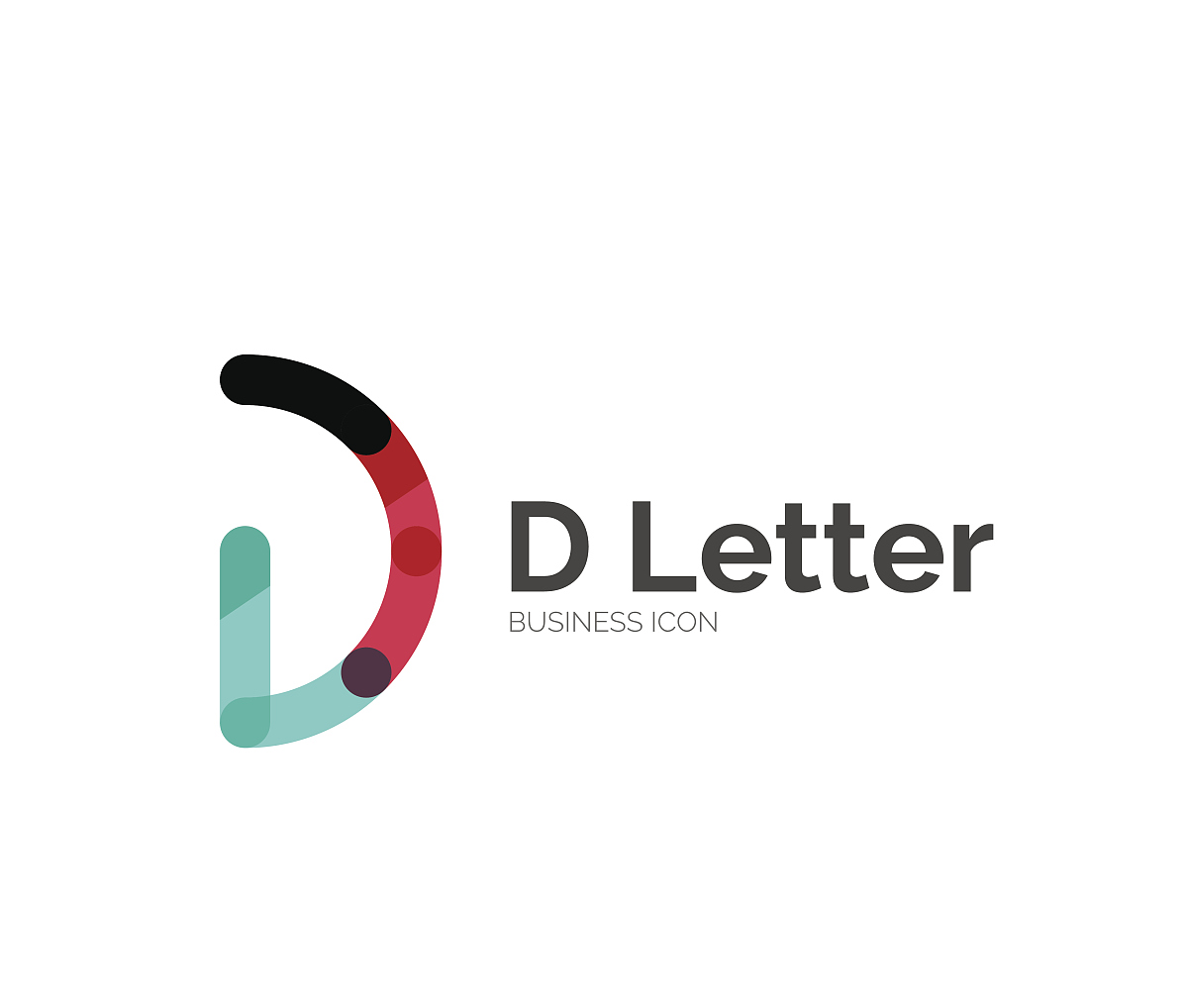 d letter icon, minimal line design