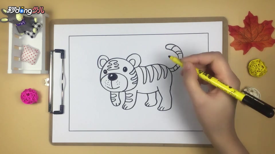 「手工」简笔画老虎 简单好学