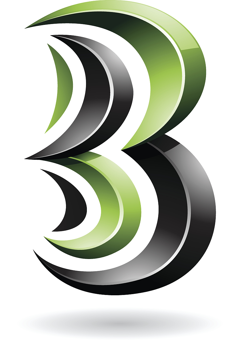 colorful abstract symbol of letter b