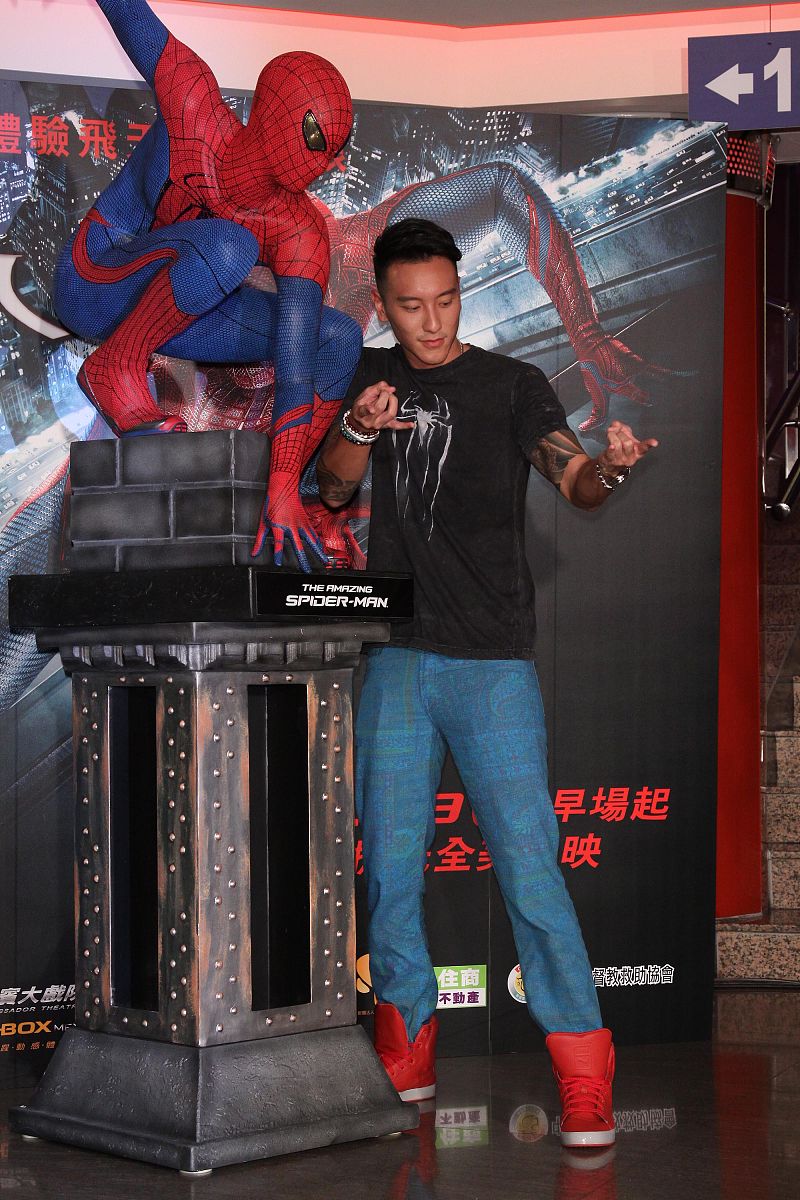 2012年6月28日,台北,王阳明为电影《神奇蜘蛛<strong>侠</strong>》 (the amazing