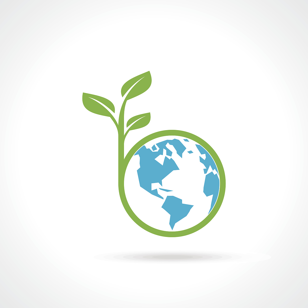 green globe with green tree america