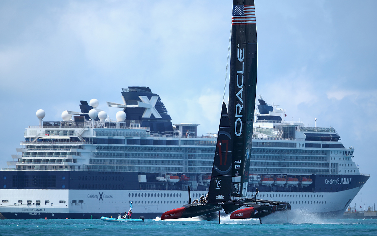 hamilton, bermuda - june 15:  oracle team usa skippered by jimmy