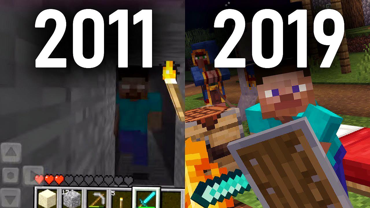 [图]我的世界:MinecraftPE版2011至2019的演变!