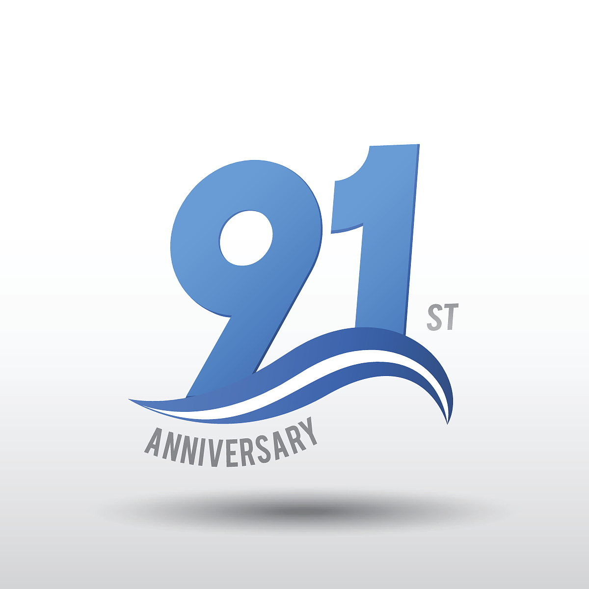 91 years anniversary celebration design icon