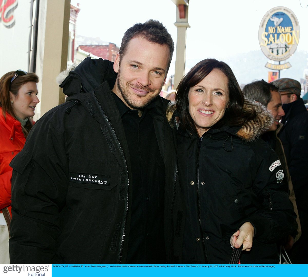 park city, ut - january 20:  actor peter sarsgaard (l) and actre