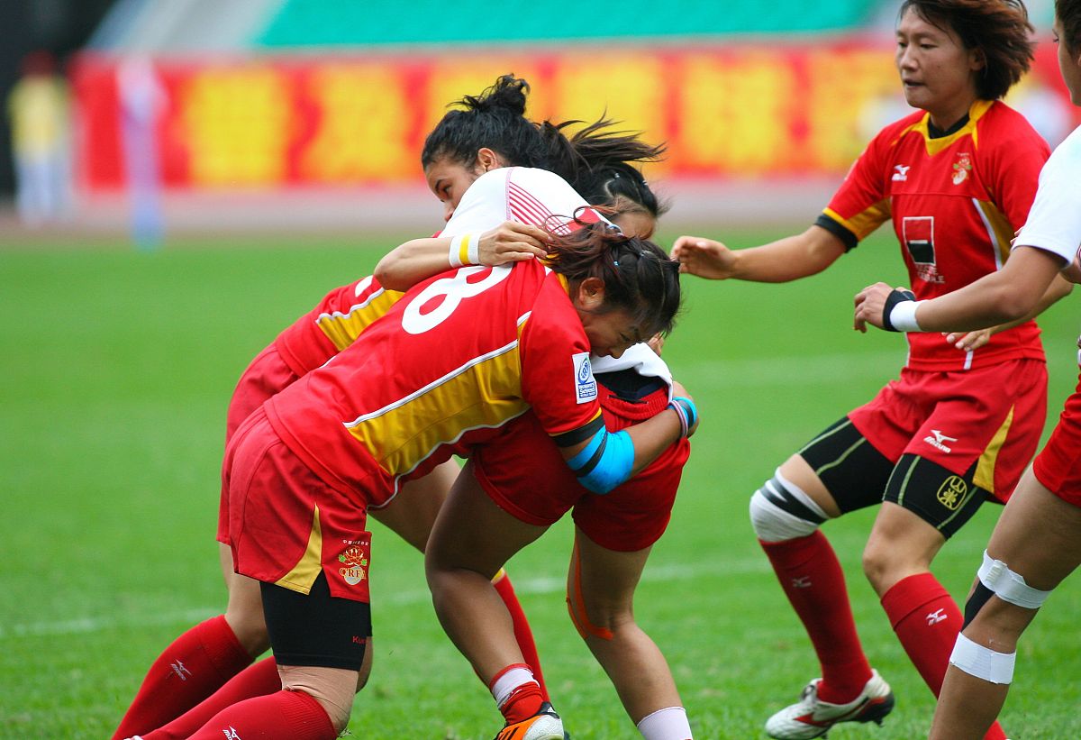 2013年3月31日,广州,2013世界女子七人制橄榄球赛,中国53-0突尼斯.***