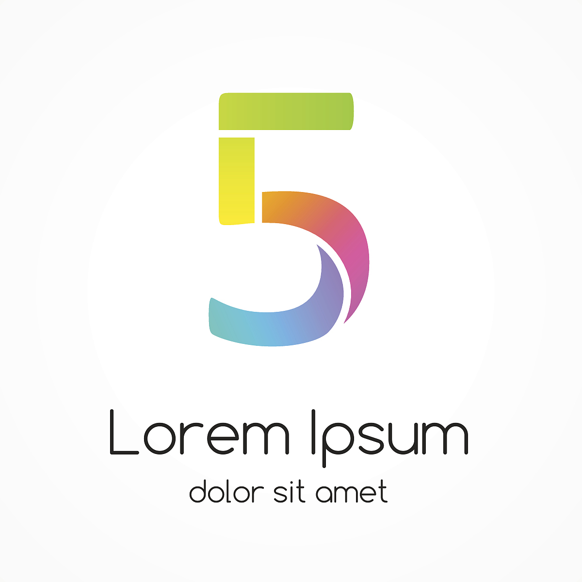 logo number 5 company vector design template.
