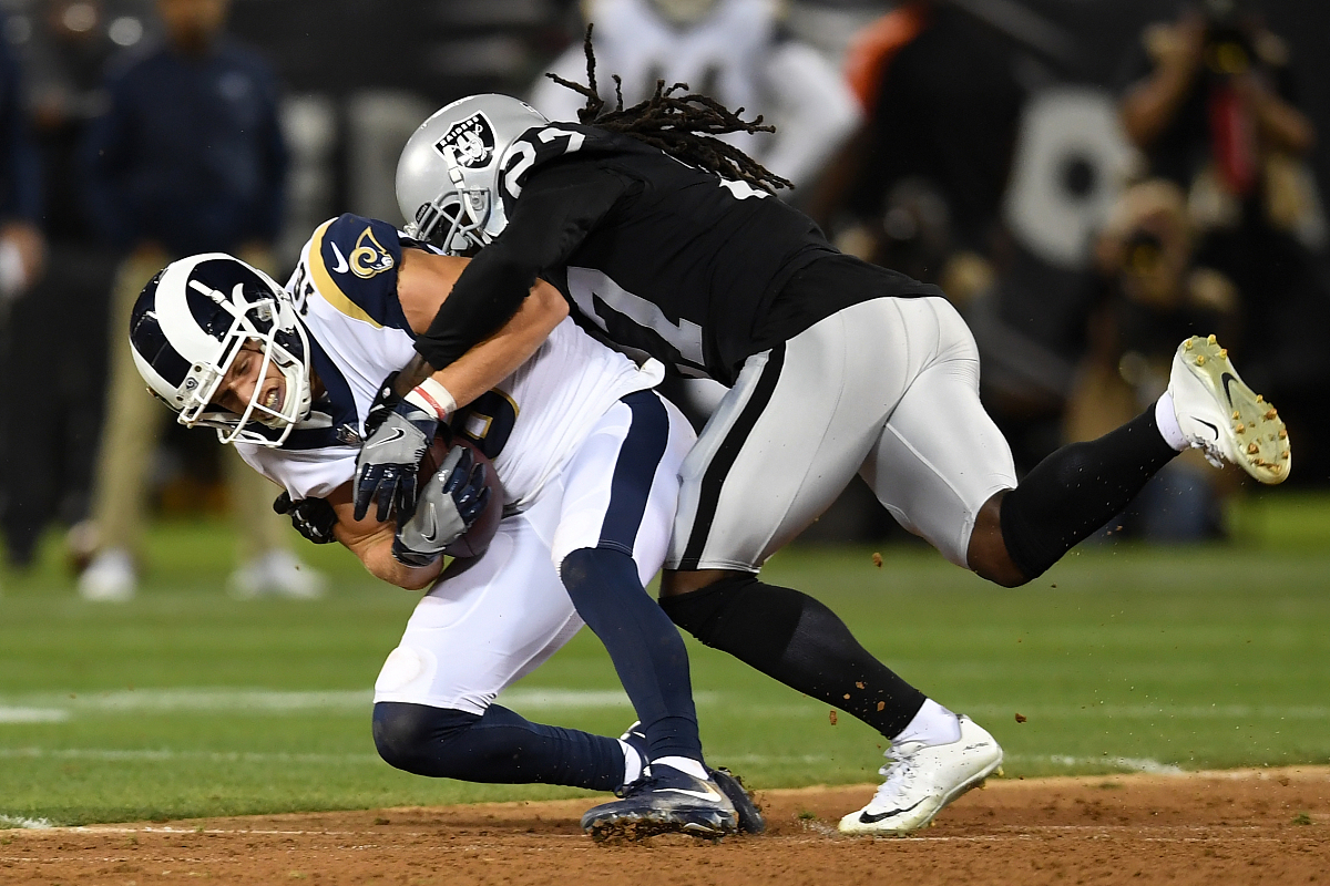 oakland, ca - september 10:  cooper kupp #18 of the los angeles 
