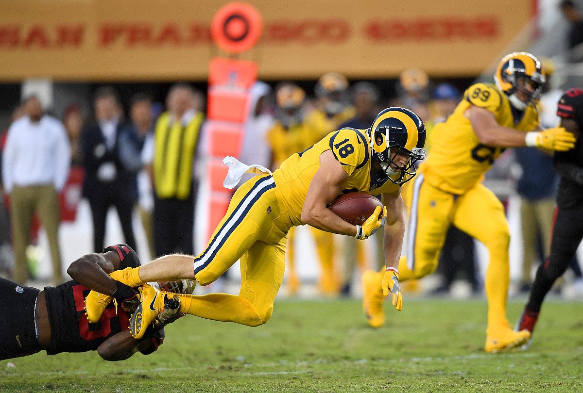 santa clara, ca - september 21:  cooper kupp #18 of the los ange