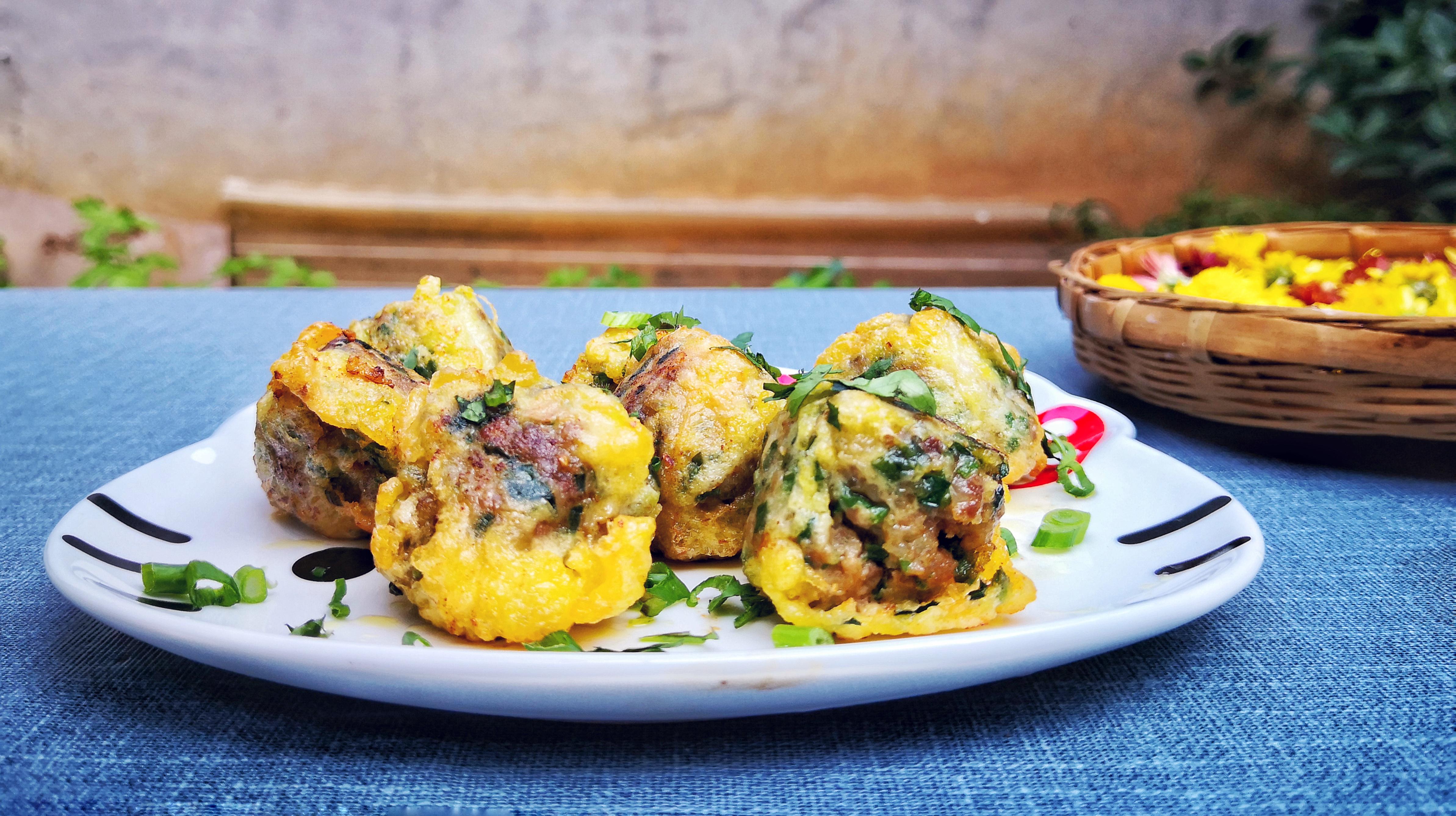 寒冷的冬天必做的炸肉丸子,有荤有素,又香又好吃