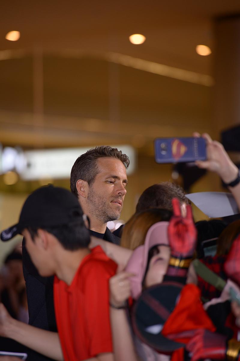 2018年5月1日,首尔,莱恩·雷诺斯(ryan reynolds)出席电影《死侍2》首