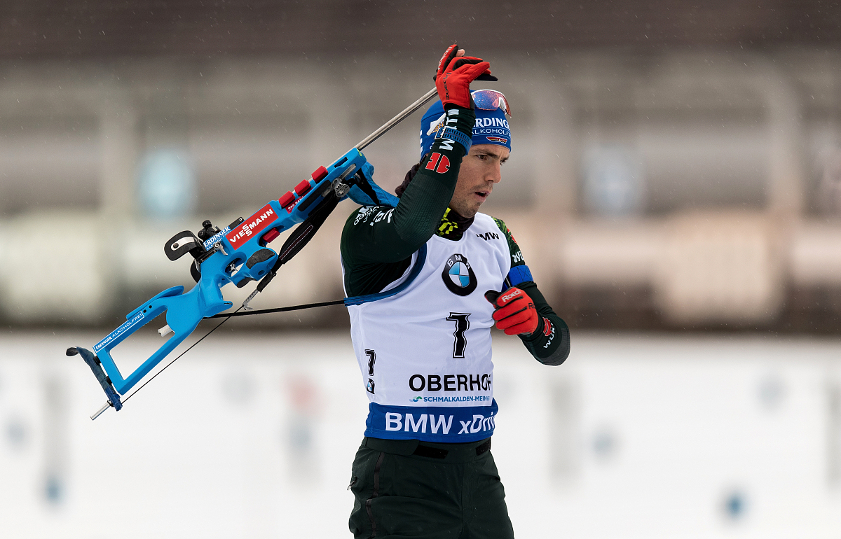 oberhof, germany - january 05:  simon schempp of germany looks o