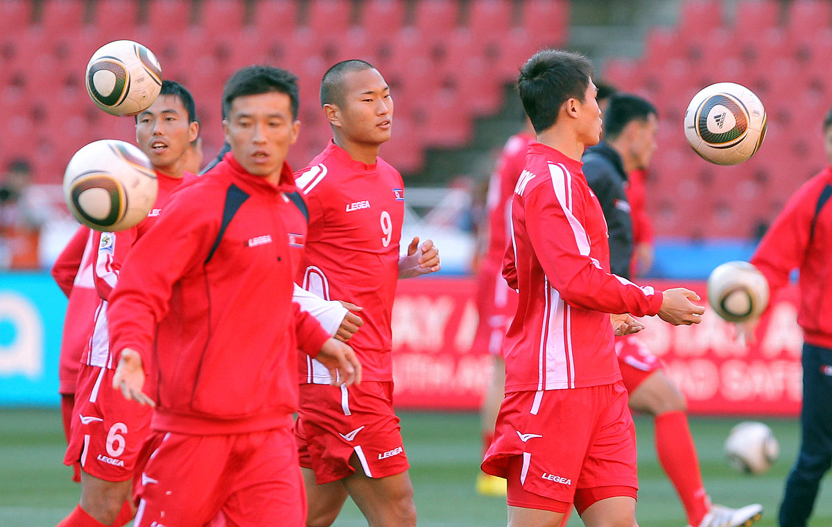 2010年6月14日,南非约翰内斯堡,2010世界杯g组前瞻,朝鲜训练备战.nort