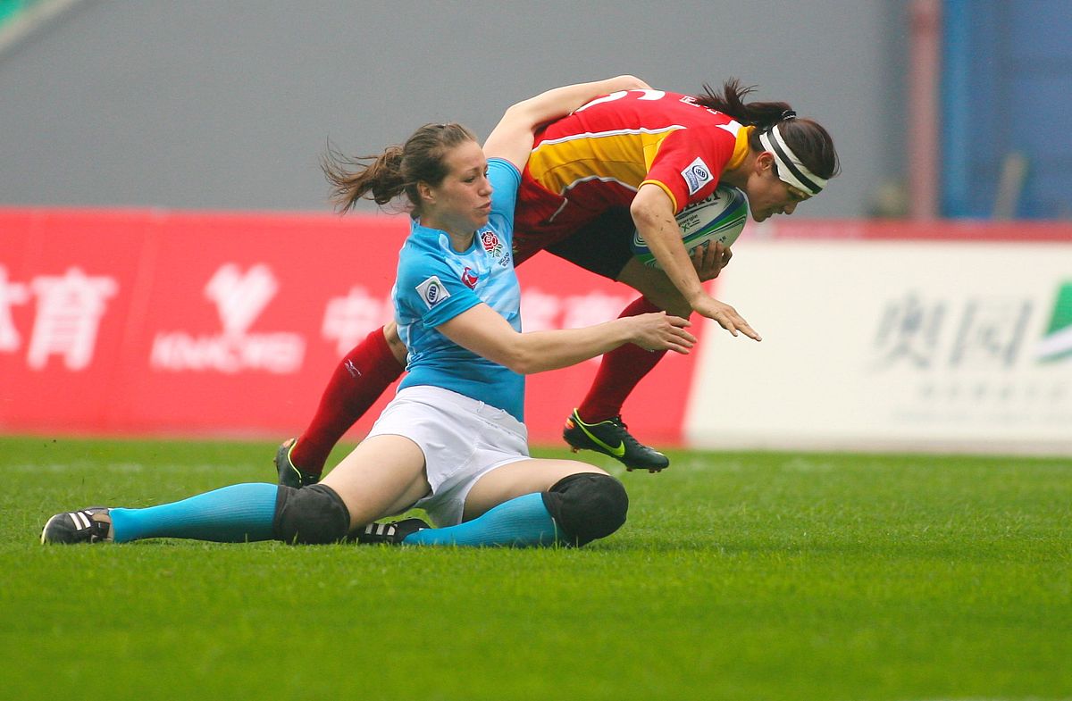 2013年3月30日,广州,2013世界女子七人制橄榄球赛,中国5-24英格兰.***