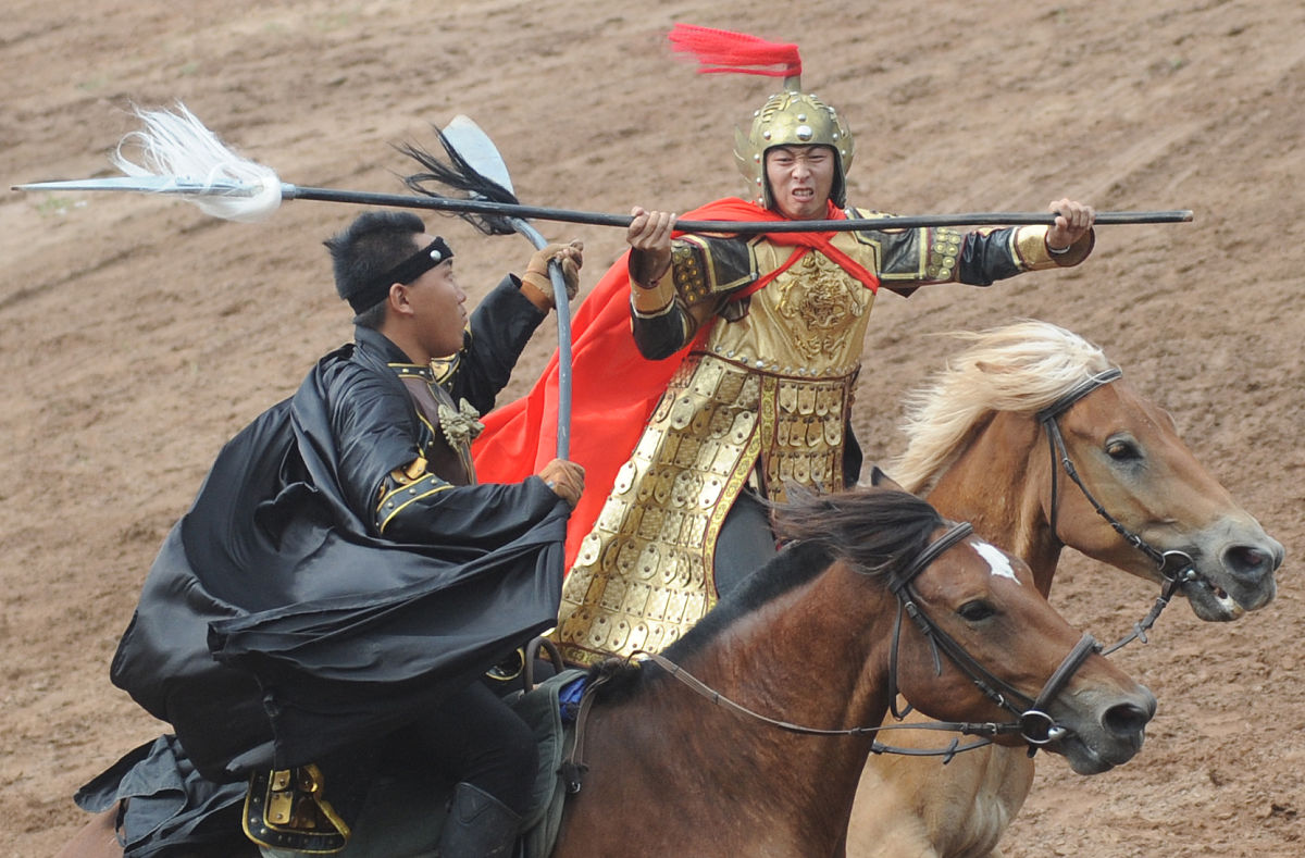 2016年08月20日,山西省晋中市榆次区明乐庄园内上演大型三国情景剧—