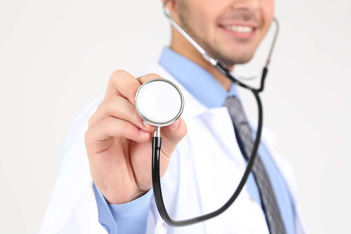 male doctor isolated on white background