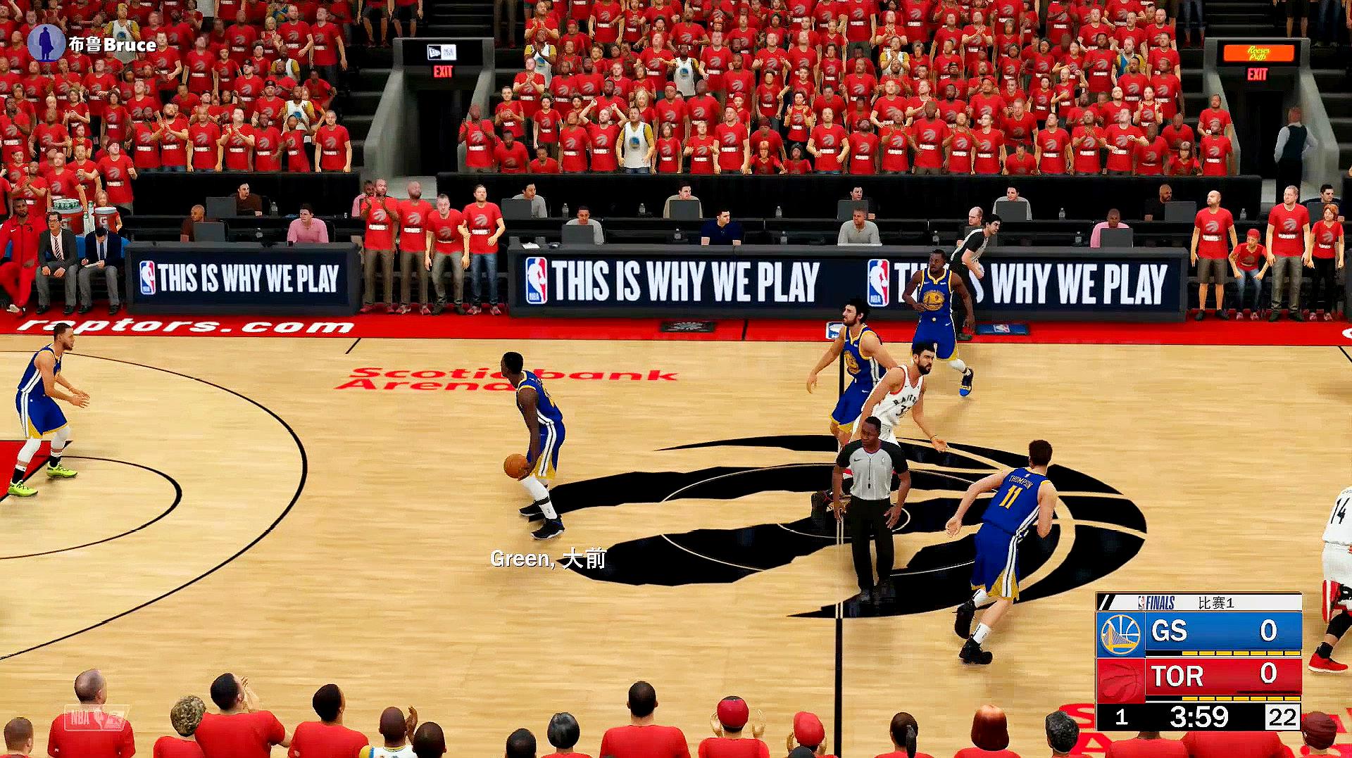 [图]NBA2K19总决赛:勇士vs猛龙第一场!库里难挡群龙!