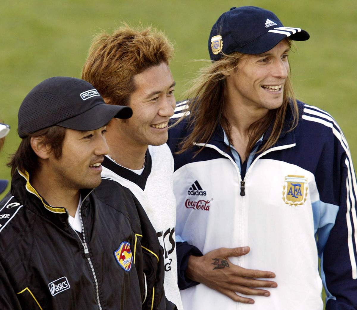 2002年5月28日,阿根廷国家队在日本训练,备战2002年世界杯.卡尼吉亚(