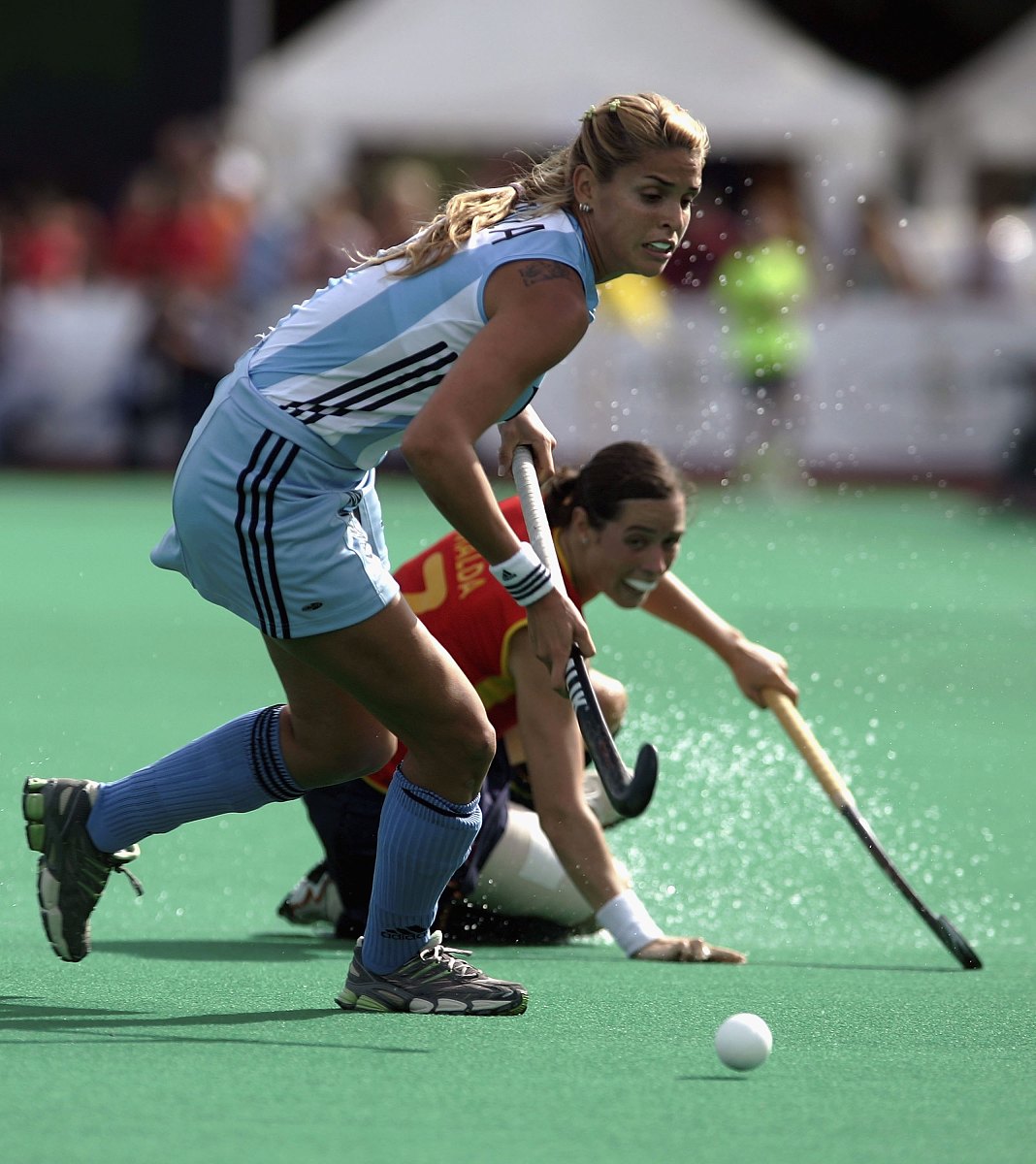 madrid, spain - october 08: agustina bouza of argentina beats a 