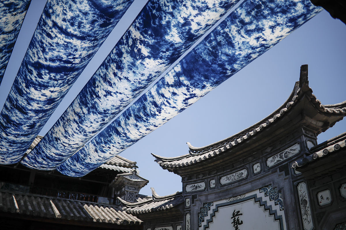 2019年8月12日,云南大理,大理周城扎染村.